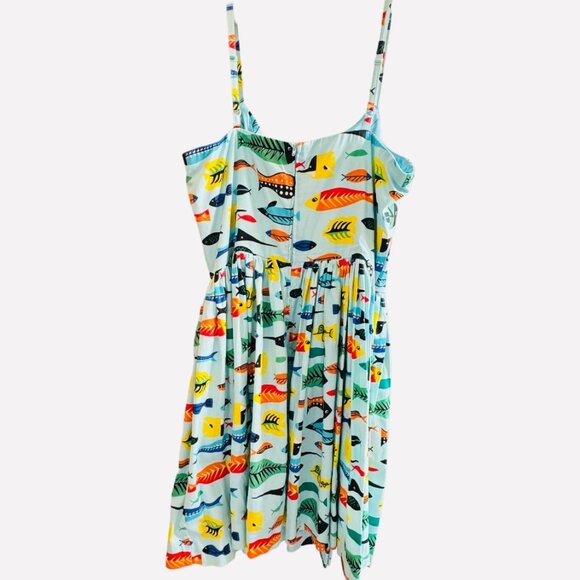 Pinup Girl Clothing Charles Phoenix Jenny Dress in Deep Sea Dive 3X Mid-Century - Picture 3 of 5